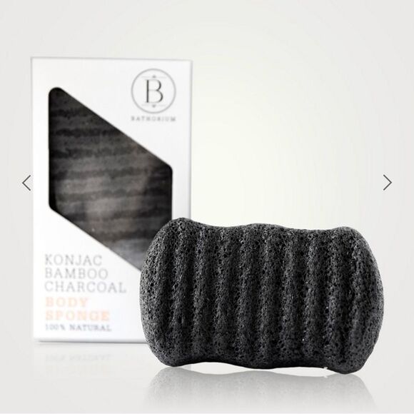 Bathorium - Konjac Bamboo Charcoal Body Sponge - New - Picture 1 of 5
